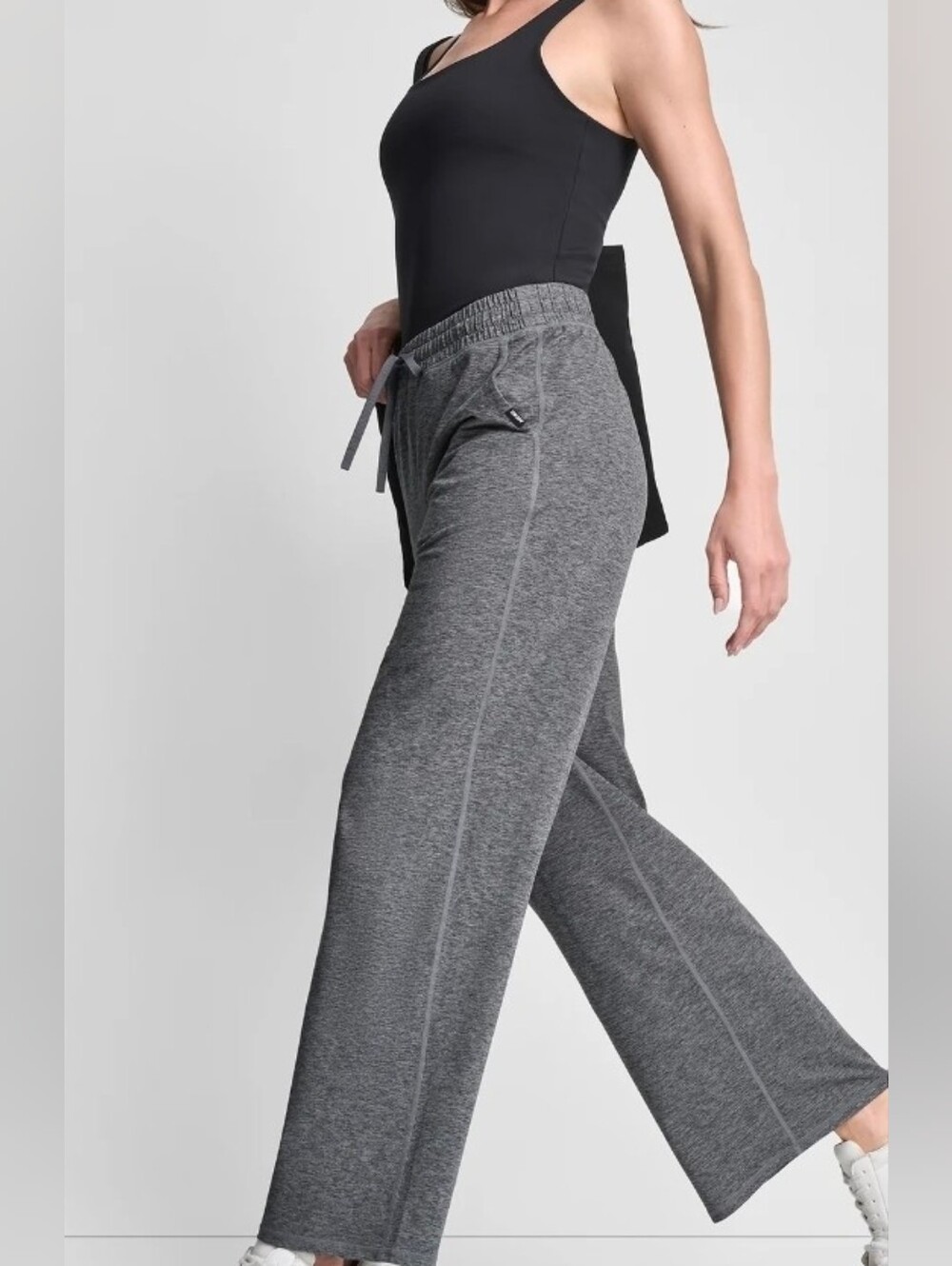 DKNY Mid Rise Space Dye Wide Leg Pant Large